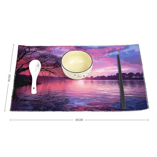 Set de table cuisine violet lot de 6 lavable protège table résistant chaleur imperméable