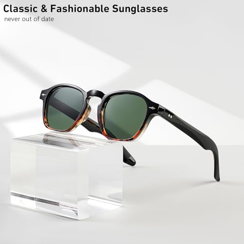 Image of Gleyemor Fashion Sunglasses for Men Women Tortoise Shell Sunglasses Trendy Unisex Style UV400 Protection Shades