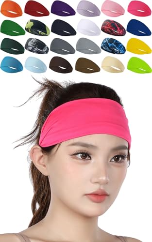 スポギア ヘアバンド メンズ レディース バンダナ スポーツ ヘッドバンド 洗顔 カチューシャ 痛くない ターバン 髪留め 汗止めバンド (ショッキングピンク)