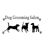 Design Creativo Cane Grooming Salon Wall Sticker Per Pet Shop Dog Zampe Decalcomania Del Vinile Impermeabile Home Decor Pet Shop Decorazione Della Parete 115Cmx58Cm