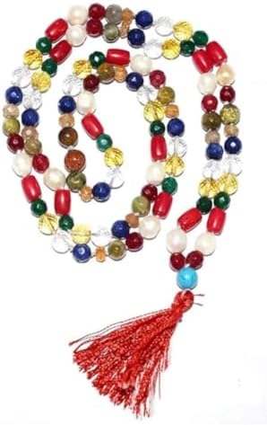 Vighnaharta Ganesh 9ジェムストーン マーラー ダイヤモンドカット 108 + 1 ビーズ マーラー 天然品質 男