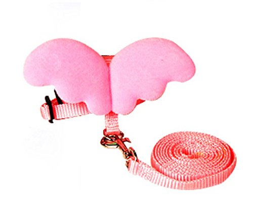 Bearded Dragon Leash And Harness - Soft Angel Wings- Ferret Harness For Bearded Dragon Reptile Lizard Ferret Hedgehog Large Chipmunk Squirrel Degu Rat And Gecko Safe Easy Walking-Pink #TOP1
