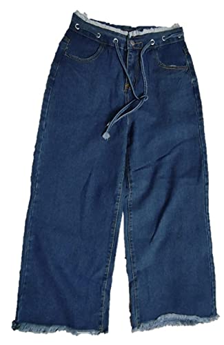 Buy Happening Women -Pure Denim Wide Leg Jeans with Draw
