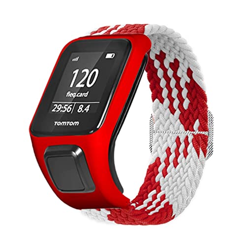 Feysentoe Bracelet pour TomTom Runner 2/3 Cardio + Music pour TomTom Spark Bande de Remplacement de Montre.(rouge et blanc)