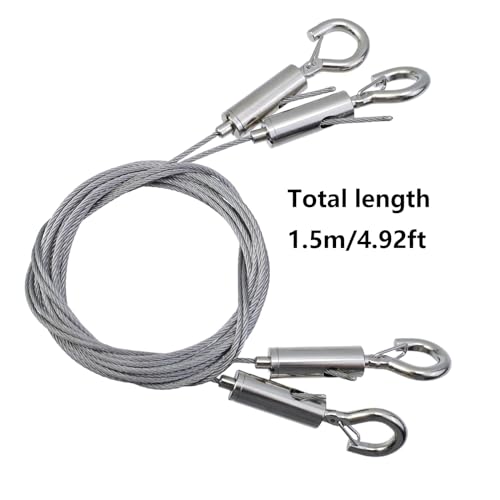 Image of Semetall 4Pcs 1.5mx1.5mm Stainless Steel Hanging Wire - Adjustable Heavy Duty 20kg for Pictures /Mirrors