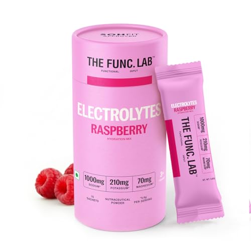 Image of The Func. Lab Daily Electrolytes - Salty Raspberry | 15 Sachets | Instant Hydration Powder with Sodium, Potassium, Magnesium | Sugar-Free, No Preservatives | Instant Energy, Performance & Recovery Drink