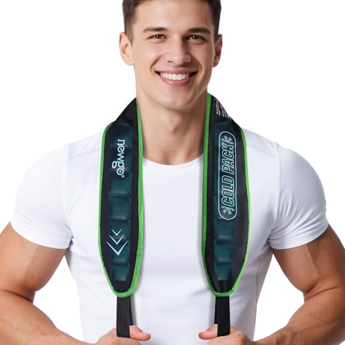 NEWGO Reusable Cooling Neck Wrap – Long-Lasting Cold Therapy Neck Cooler Scarf with Washable Cover – Ice Pack for Hot Weather, Menopause, Outdoor Work & Sports Recovery