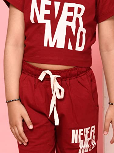 Image of LILPICKS Girls Boxy Fit Athleisure Co-ord set (Maroon)