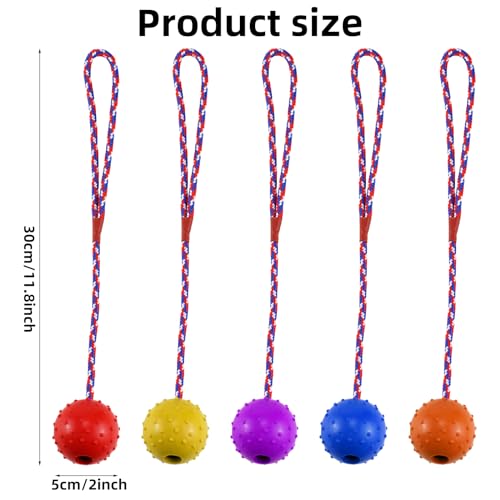 UptVin Lot de 6 balles en caoutchouc naturel - Avec cordon Pour chiens de toutes tailles - Avec 1 balle de nourriture – Image 3