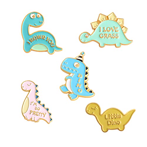 ELIUNG Enamel Pin Brooches Cute Kawaii Dinosaur Enamel Pins Set for Jackets Clothes Bag Cartoon Dinosaur Enamel Pins for Backpacks Lapel Badge Cartoon Animals Dinosaur Enamel Backpack Pins (Dinosaur3)