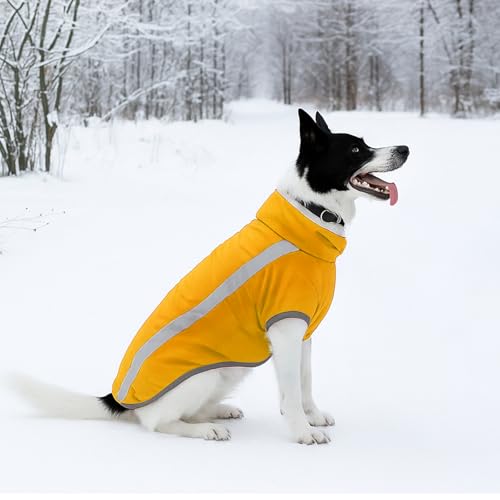 DoggieKit Hundejacke Wasserdichter Hundemantel Reflektierende Wintermantel mit Fleecefutter Winddichtes Wintermantel Hundepullover Hundekleidung für Kaltes Wetter Winter Warm Hunde Winterweste Jacken
