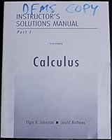 Instructors Solutions Manual, Part I 0321093143 Book Cover