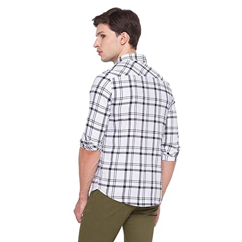 Image of Spykar Men's Checked Slim Fit Shirt