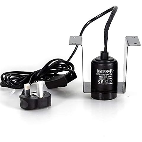 NEOREP Ceramic Socket Bulb Lamp Holder with Bracket ES27 Screw Type 1.8m long 200w Max Cover