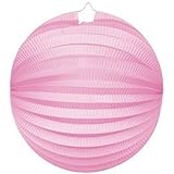 Bunte Lampions aus Papier als Deko für Geburtstag oder Party | Ø22cm, flammhemmend, mit Metallbügel | Papierlampion Laterne Lampion Partydeko, Farbe: Rosa