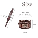 2 sztuki męska bransoletka w stylu retro, szeroka metalowa bransoletka skórzana, styl punkowy, metalowa bransoletka męska, szeroki pasek, męska bransoletka w stylu retro, szeroka skórzana bransoletka dla mężczyzn i chłopców, regulowana
