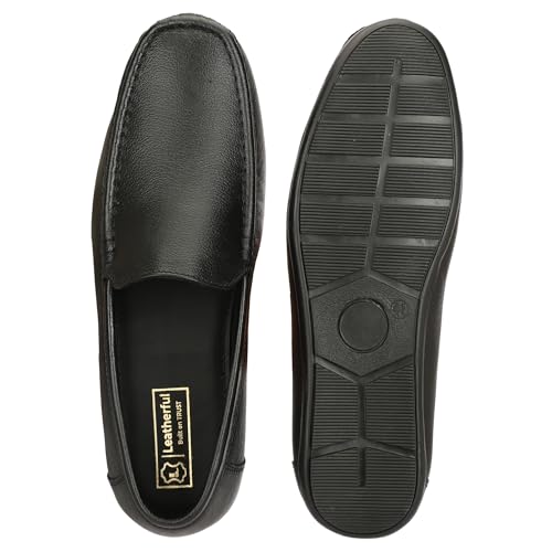 Image of Leatherful Real Leather Loafer Shoes BRLF020BL1| Full Grain Leather | Office | Party | Smart Casual