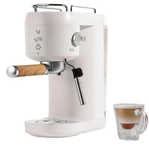 コーヒーマシン エスプレッソマシン 20Bar圧力 大容量 取り外し可能な水タンク 目に見える 半自動 家庭用 ミルク泡立て器 小型110Vグラインダー ワンボタン操作 ステンレススチール お手入れ簡単 家族への新年ギフト/新築祝い/誕生日ギフト (A)