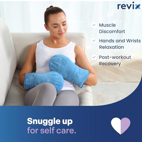 Image of REVIX Heated Hand Mitts Warmers, Microwavable Heating Pad, SkyBlue