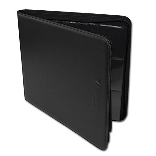 Bcw Z-Folio Lx Zipper Portfolio 12 Pocket Playset Album, Black #TOP2