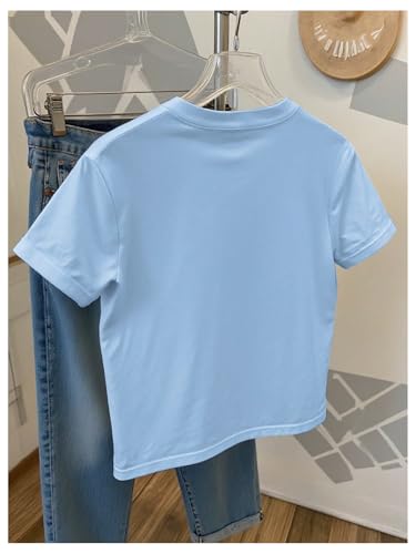 Image of RoseSeek Women's Rhinestone Sequin Bowknot Graphic Tees Short Sleeve Crewneck Summer Tops Going Out T Shirt