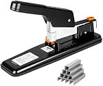 Amazon Basics Heavy Duty Stapler, 90 Sheet High Capacity, Large Office Stapler with 1000 Staples, Black