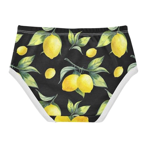 Lemons Black Cotton Toddler Underwear, Girls' Underwear, 2T–8 Years2