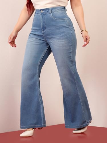 Image of Miss Chase A+ Women's Bootcut High Rise Regular Length Stretchable Denim Jeans