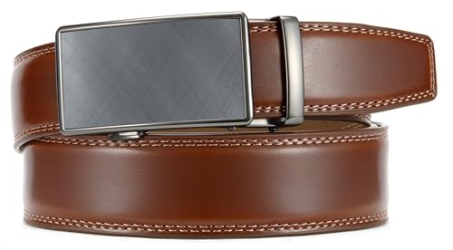 Image of CHAOREN Mens Belt - Mens Ratchet Belt Leather 1 3 /8 inch for Dress Pant - Micro Adjustable Belt Fit Everywhere