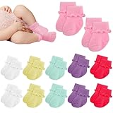 Toulite 12 Pairs Preemie Newborn Baby Ankle Socks Ruffle Turn Cuff Cotton Non-slip Warm Socks for Girls and Boys Infant(Multicolored,Premature)