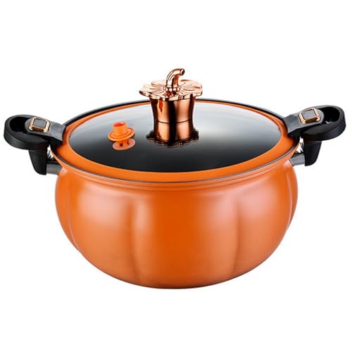 Mini olla a presión, olla de calabaza 8L, de presión de calefacción rápida con manijas de cerradura, serie antiadherente con tapa para gas, inducción, estufas eléctricas,