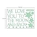 Nursery Wall Decals Glowing Words Stickers - WE Love You to The Moon and Back - Words Glow in The Dark with Stars Around Wallpaper for Kids Bedroom Ceiling