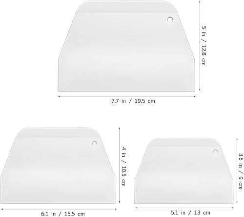 Miniatura 2 de Hemoton Juego de 3 raspadores de silicona para tartas, rascador multiusos para tartas, raspador de masa, herramientas de decoración de pasteles,