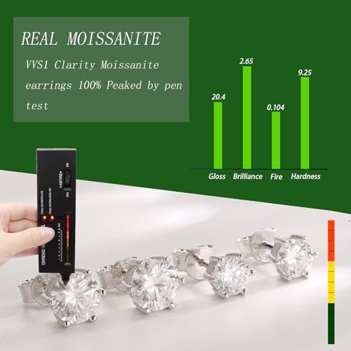 Moissanite Stud Earrings For Women And Men, 925 Sterling Silver Plated In 14k Rose Gold, Vvs Clarity Lab Created Moissanite, Hypoallergenic Earrings Jewelry, The Ideal Gift For Her Him3