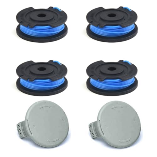 Bobina de repuesto para recortadora de césped, para KARCHER LTR 18-30 carrete de césped y tapa de carrete de línea RY124 2.444-016.0, 2 tapas + 4 bobinas de línea
