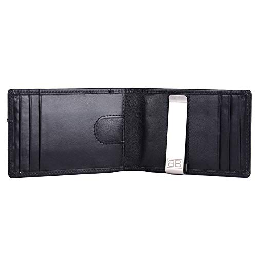 Image of Brooklyn Bridge Genuine Leather Money Clip Wallet for Men VT Black - Premium Slim RFID Protected Wallet with Cash Clip & Multiple Card Slots, Stylish Front Pocket Design, Gift for Men