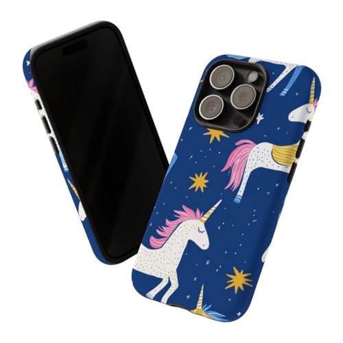 Coque iPhone 15 Pro licorne bleue rigide mate - 2