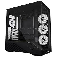 LIAN LI Vector V100 PC-Gehäuse Schwarz – ATX Midi-Tower mit Tempered Glass, RGB-Beleuchtung, 4X 120-mm-Lüfter, Platz für 360mm Radiator, GPU bis 415mm, Back Connect kompatibel – Ansicht 2
