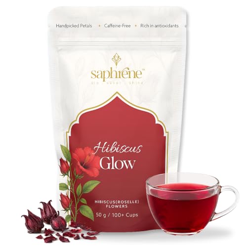 Image of Saphrene Hibiscus Flower Tea - 50g | 100+ Cups Herbal Tea
