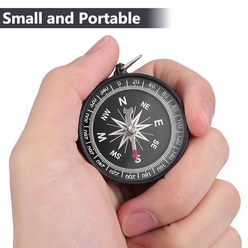 Llavero Brújula de Supervivencia para Senderismo 12 piezas Mini Brújulas para camping y senderismo con llavero metálico para exteriores miniatura 2