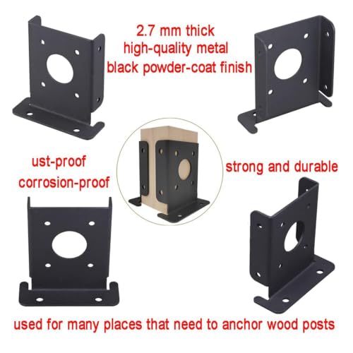 Soporte base para postes y buzón en suelo de hormigón con 4 piezas 7