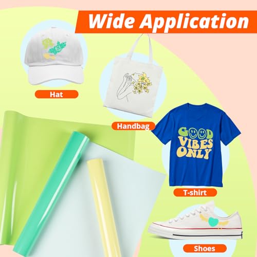 Image of HTVRONT Heat Transfer Vinyl-12 x 10FT Lime Green Iron on Vinyl for T-Shirts, HTV Vinyl Roll for All Cutting Machines & Heat Press Machine- Easy to Cut & Weed Vinyl Heat Transfer (Lime Green)