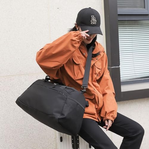 Image of CAVALO - Be Unique Travelling Bags for Luggage Muti- Pocket Sports Duffle Bags for Men and Women with Wet Pocket & Shoe Compartment Weekender Overnight Gym Bags for Women (Black)