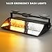 PKINGLAKE Amber/White LED Dash Emergency Strobe Light for Trucks Vehicles, 16 LEDs 12V Interior Windshield Visor Deck Hazard Flashing Safety Warning Lights Bar for Police Firefighter Law Enforcement