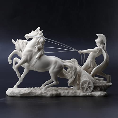 Estatua Centurión Romano en Carro Tirado por Dos Caballos 10.25 in miniatura 4