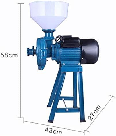 Heavy Duty Electric Grain Grinder - Wet & Dry Commercial Mill Crusher, Dual Use Pulverizer Powder Machine for Rice, Corn, Coffee, Wheat with Funnel