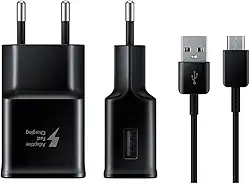 Carregador Samsung EP-TA20BBBCGBR Fast Charge Tipo C c/ Cabo Preto
