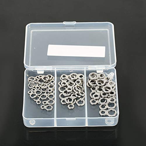 VGEBY1 60Pcs Figure 8 Jigging Rings Fishing Lure Tool Stainless Steel Solid Fishing Tackle Accessories