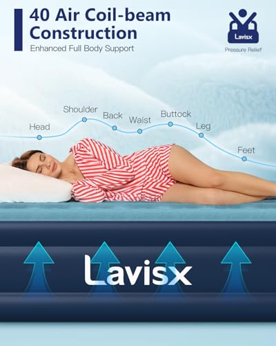 Queen Air Mattress with Built in Pump 16" Blow Up Mattress Raised Air Bed, 3 Mins Quick Self Inflatable with Storage Bag for Guest and Home