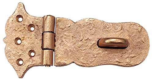Image of Adonai Hardware inchParan inch Heavy Duty Cast Iron Safety Hasp and Staple (6 inch x 1 Pack, Copper Finish) for Vintage Pirates Treasure Chest, Trunks, Wooden Jewelry Box, Cases, Furniture and Sheds